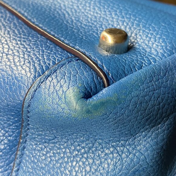 Coach Edie 31 36465 Blue Pebble Leather Embossed Horse & Carriage Shoulder Bag - Picture 11 of 16